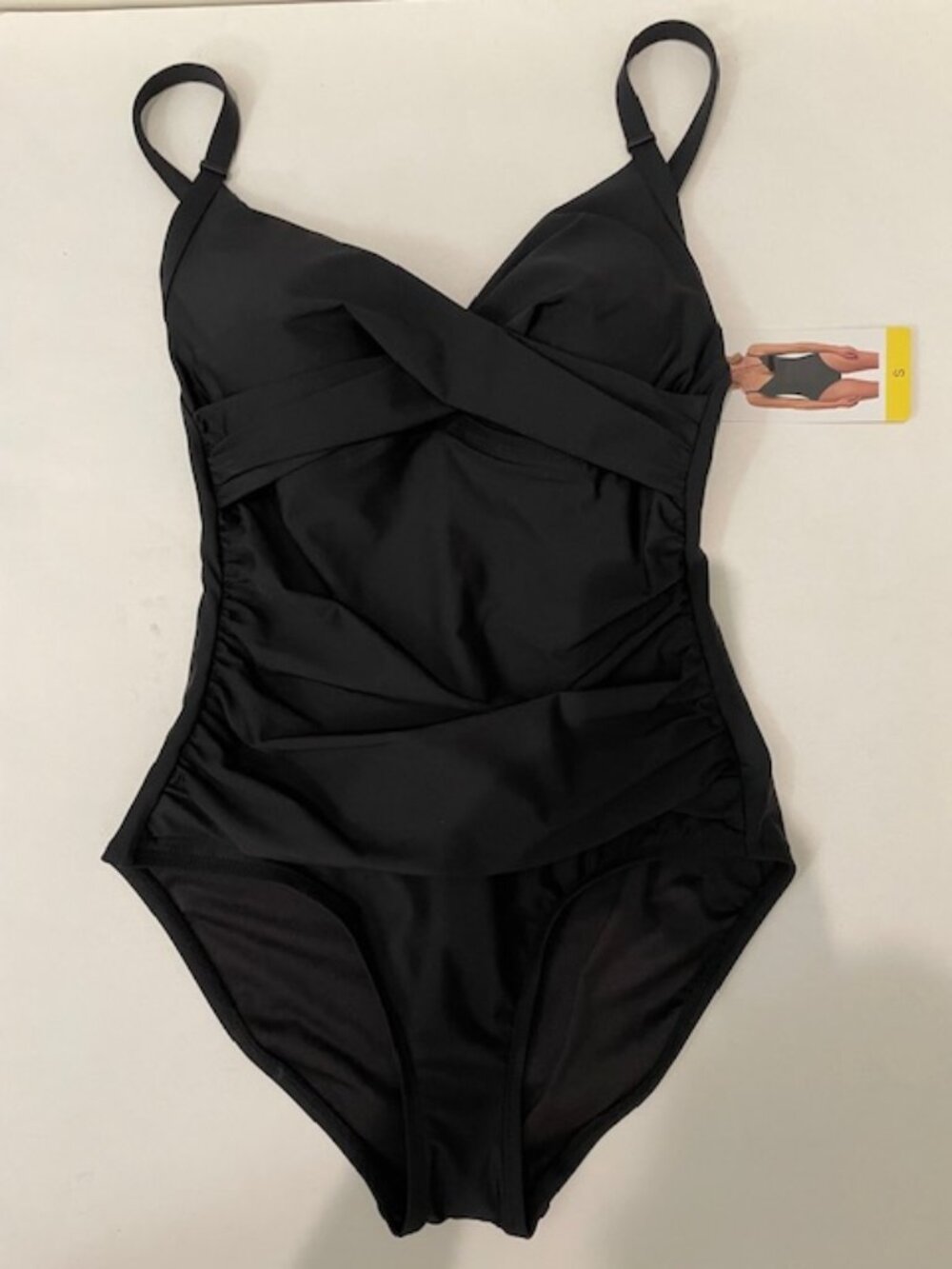 NWT Black Flattering DKNY One Piece Swimsuit